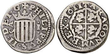 1611. Felipe III. Zaragoza. 1 real. (Cal. ... 