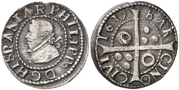 1637. Felipe IV. Barcelona. 1 croat. (Cal. ... 