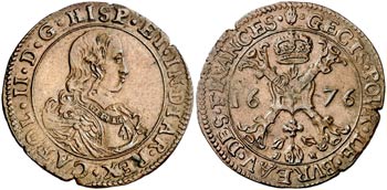 1676. Carlos II. Amberes. Jetón. (D. 4362). ... 