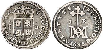 1686. Carlos II. Segovia. BR. 1 real. (Cal. ... 