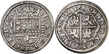 1683. Carlos II. Segovia. BR. 4 reales. ... 