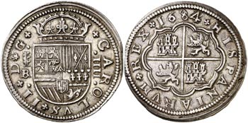 1684/3. Carlos II. Segovia. BR. 4 reales. ... 