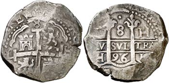 1696. Carlos II. Lima. H. 8 reales. (Cal. ... 