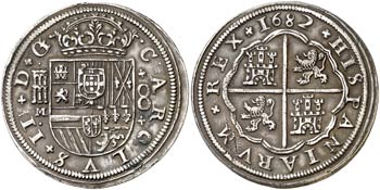 1682. Carlos II. Segovia. M. 8 reales. (Cal. ... 