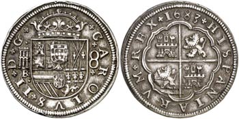 1683. Carlos II. Segovia BR. 8 reales. (Cal. ... 