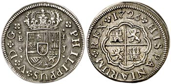 1726/5. Felipe V. Sevilla. J. 1 real. (Cal. ... 