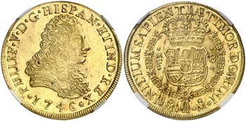 1746. Felipe V. México. FF. 8 escudos. ... 