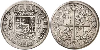 1724. Luis I. Madrid. A. 2 reales. (Cal. ... 