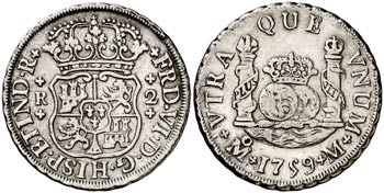 1759. Fernando VI. México. M. 2 reales. ... 