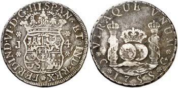 1755. Fernando VI. Guatemala. J. 4 reales. ... 