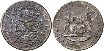 1752. Fernando VI. México. MF. 8 reales. ... 