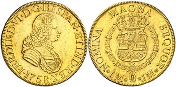 1758. Fernando VI. Lima. JM. 8 escudos. ... 