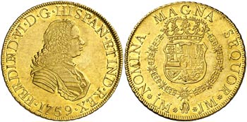 1759. Fernando VI. Lima. JM. 8 escudos. ... 