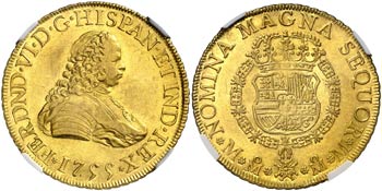1755. Fernando VI. México. MM. 8 escudos. ... 