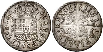 1761. Carlos III. Sevilla. JV. 4 reales. ... 
