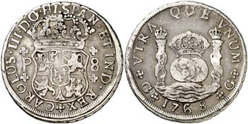 1768. Carlos III. Guatemala. P. 8 reales. ... 