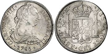 1785. Carlos III. México. FM. 8 reales. ... 