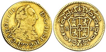 1772. Carlos III. Madrid. PJ. 1/2 escudo. ... 