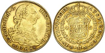 1788. Carlos III. Madrid. M. 4 escudos. ... 