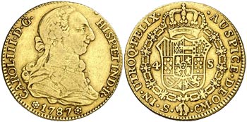 1787. Carlos III. Sevilla. CM. 4 escudos. ... 