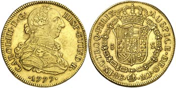 1777. Carlos III. Lima. MJ. 8 escudos. (Cal. ... 