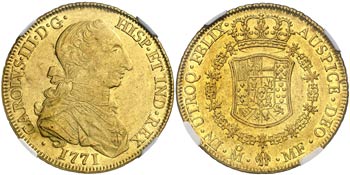 1771.  Carlos III. México. MF. 8 escudos. ... 