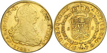 1782. Carlos III. Potosí. PR. 8 escudos. ... 