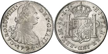 1794. Carlos IV. Lima. IJ. 8 reales. (Cal. ... 