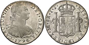 1796. Carlos IV. Lima. IJ. 8 reales. (Cal. ... 