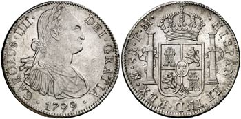 1799. Carlos IV. México. FM. 8 reales. ... 