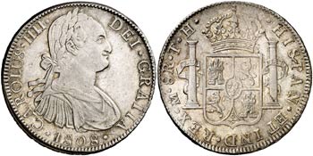 1808. Carlos IV. México. TH. 8 reales. ... 