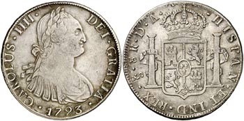 1793. Carlos IV. Santiago. DA. 8 reales. ... 