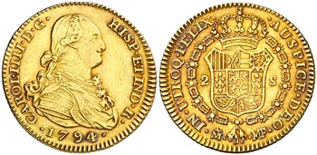 1794/3. Carlos IV. Madrid. MF. 2 escudos. ... 