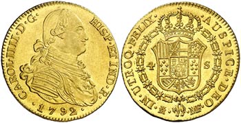 1792. Carlos IV. Madrid. MF. 4 escudos. ... 
