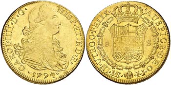 1794. Carlos IV. Lima. IJ. 8 escudos. (Cal. ... 
