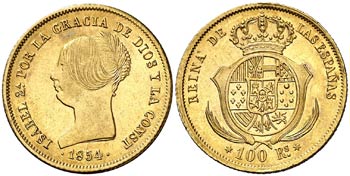 1854. Isabel II. Madrid. 100 reales. (Cal. ... 