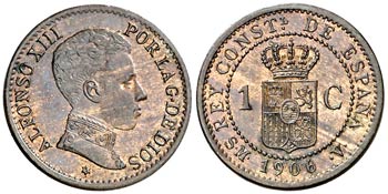 1906*6. Alfonso XIII. SMV. 1 céntimo. (Cal. ... 