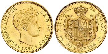 1896*1961. Estado Español. PGV. 20 pesetas. ... 