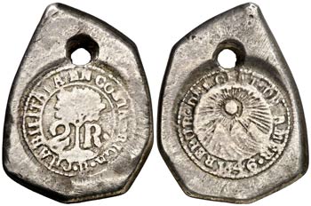 1846. Costa Rica. 2 reales. (Kr. 54). 6 g. ... 