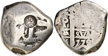 (1838). Guatemala. 8 reales. (Kr. 77.5). ... 