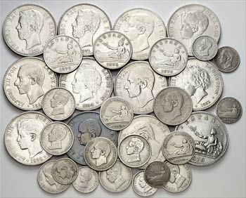 1869 a 1966. 50 céntimos (siete), 1 ... 