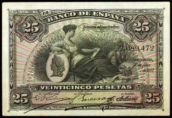 1907. 25 pesetas. (Ed. D2) (Ed. 401). 15 de ... 