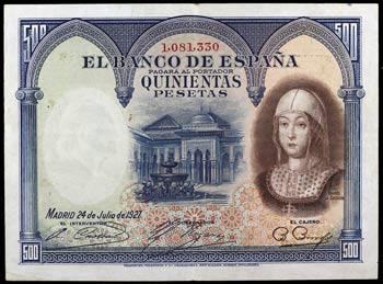 1927. 500 pesetas. (Ed. BD14) (Ed. 413A). 24 ... 