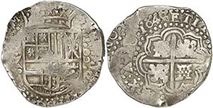 1649. Felipe IV. Potosí. Z/R. 8 reales. ... 