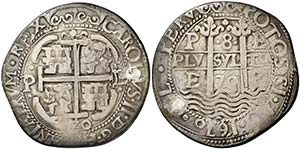 1670. Carlos II. Potosí. E. 8 reales. (Cal. ... 