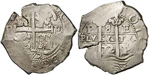 1672. Carlos II. Potosí. E. 8 reales. (Cal. ... 