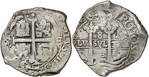 1673. Carlos II. Potosí. E. 8 reales. (Cal. ... 