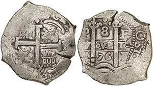 1676. Carlos II. Potosí. E. 8 reales. (Cal. ... 