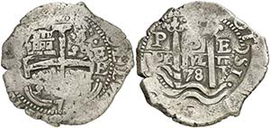 1678. Carlos II. Potosí. E. 8 reales. (Cal. ... 