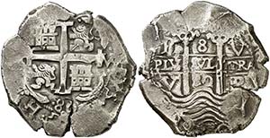 1680. Carlos II. Potosí. V. 8 reales. (Cal. ... 